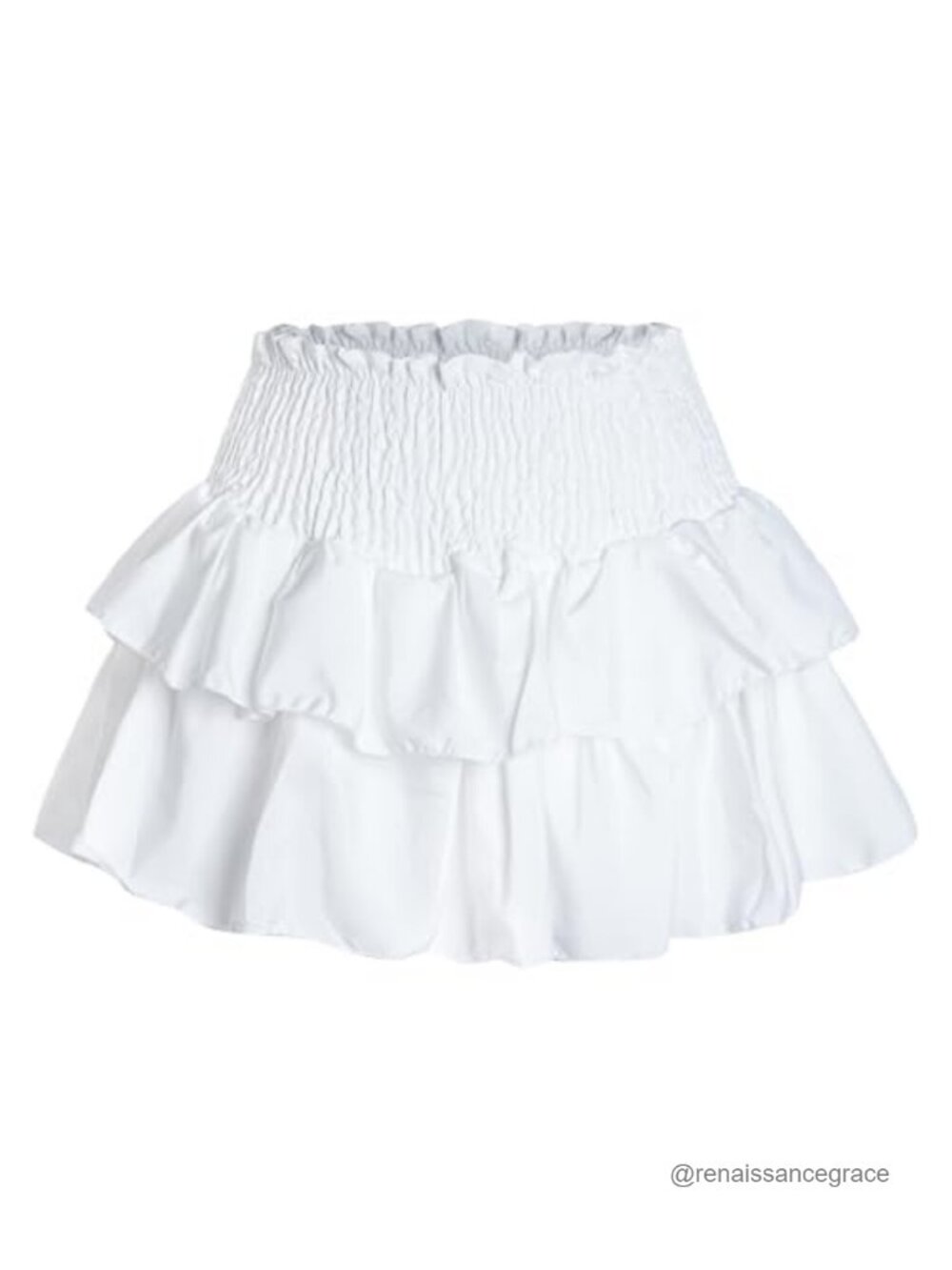 Rbenxia High Waist Ruffle Mini Skirt Lined Layered Pleated Women's